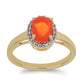 Anillo de Plata Bañada en Oro con Ópalo Naranja de Lega Dembi y Topacio Blanco