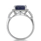 Anillo de Plata con Zafiro Azul Australiano y Topacio Blanco