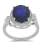 Anillo de Plata con Zafiro Azul Australiano y Topacio Blanco