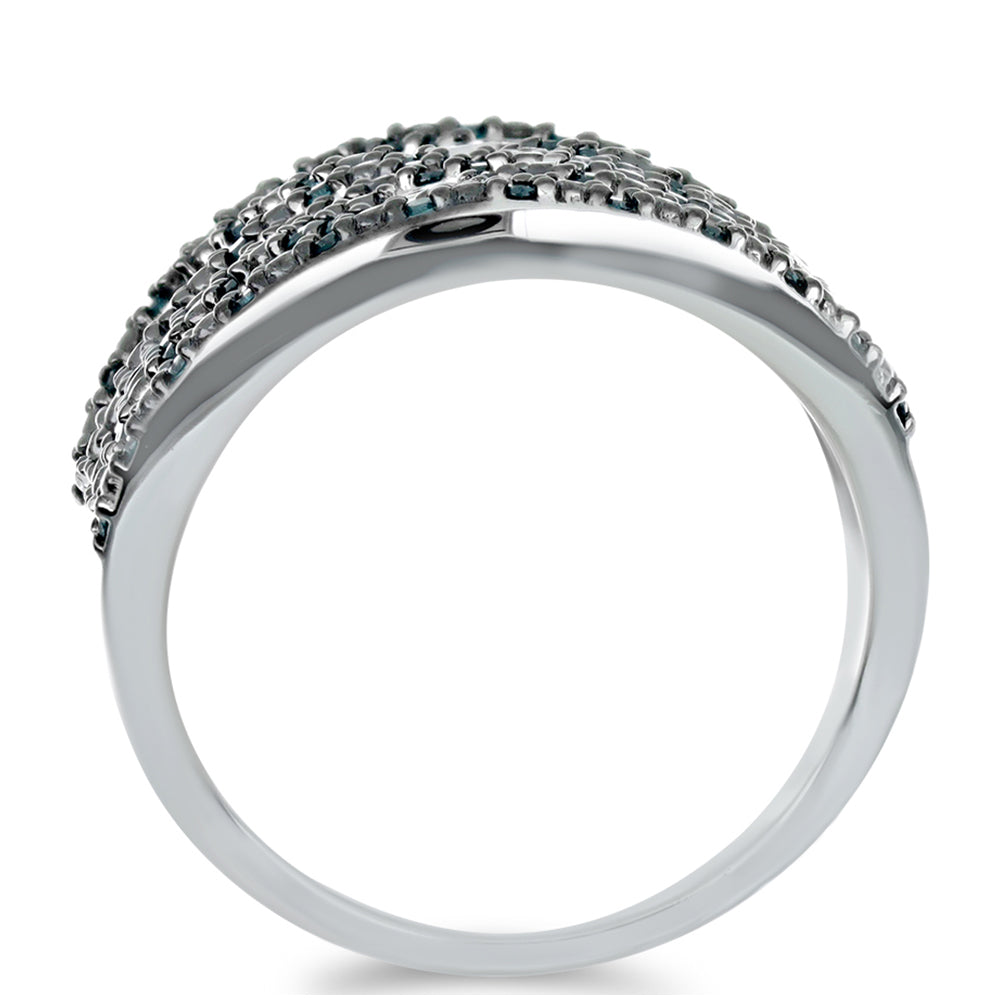 Anillo de Plata con Diamante Azul 2 
