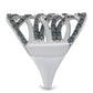 Anillo de Plata con Diamante Azul