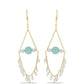 Pendientes de Plata Bañada en Oro con Amazonita y Perla de Agua Dulce