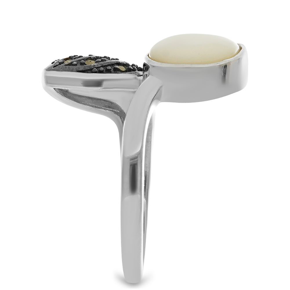 Anillo de Plata con Marcasita de Austria y Madreperla 4 