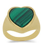 Anillo de Plata Bañada en Oro con Malaquita