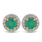 Pendientes de Oro 9K con Esmeralda de Brasil y Zircón blanco natural