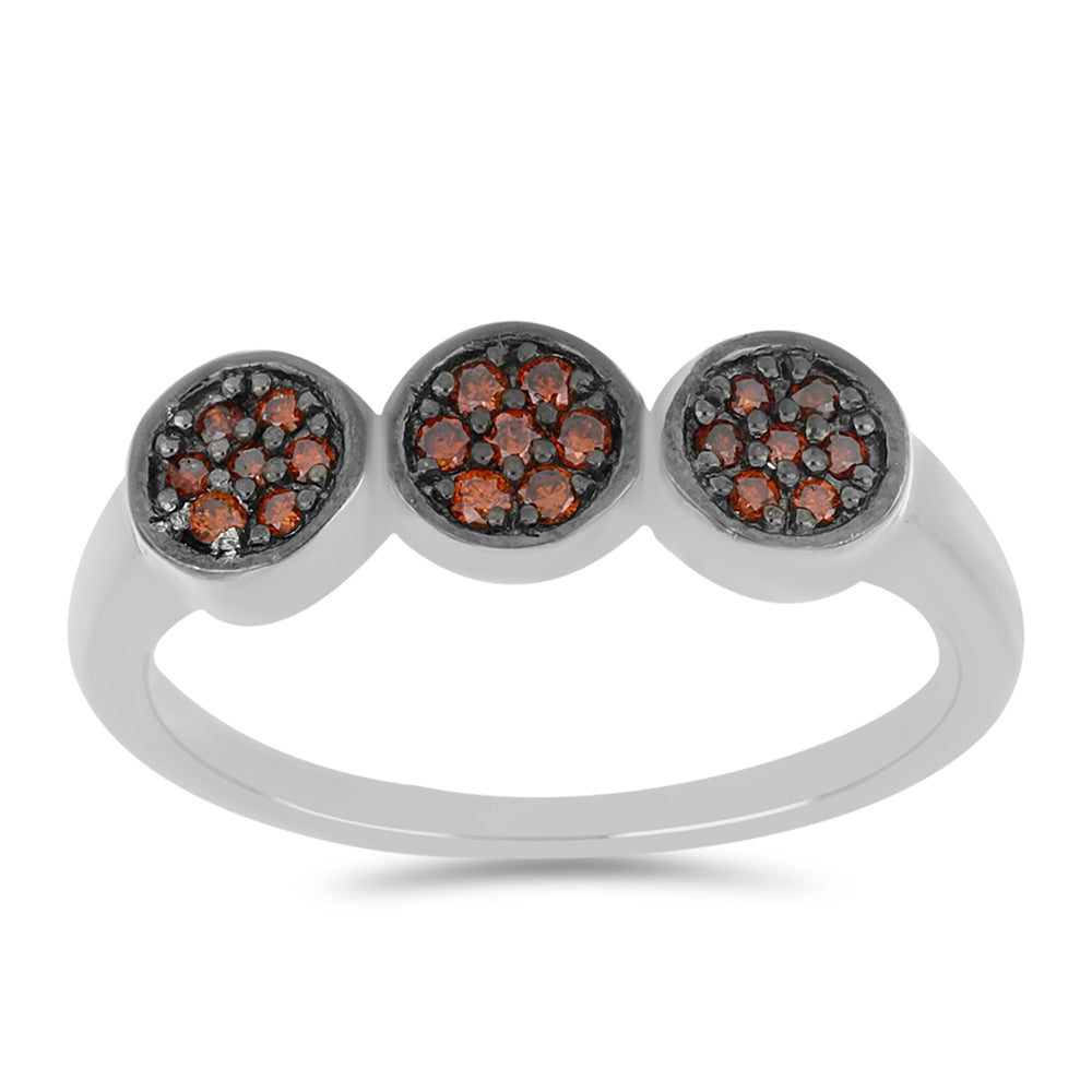 Anillo de Plata con Diamante Rojo 3 