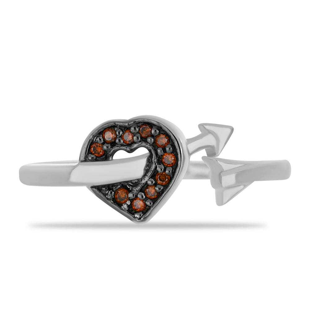 Anillo de Plata con Diamante Rojo 1 