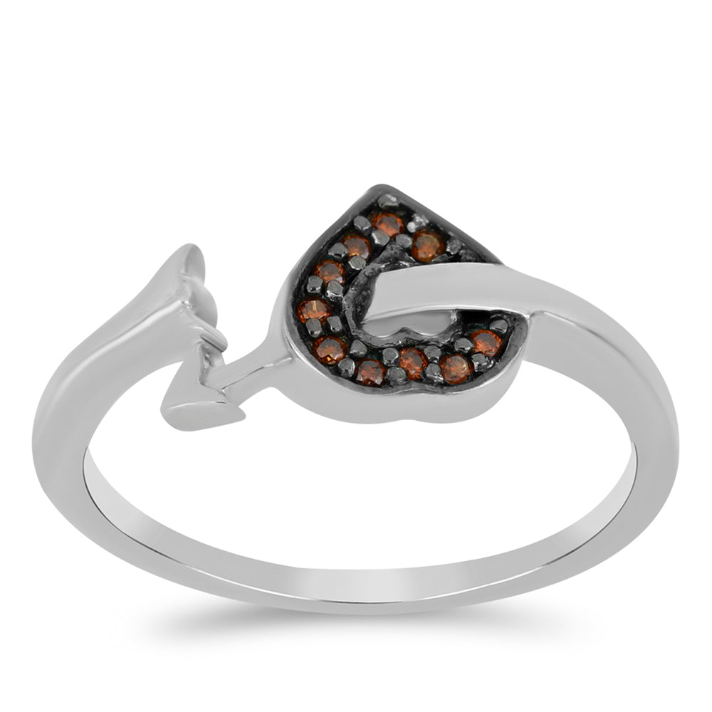 Anillo de Plata con Diamante Rojo 3 