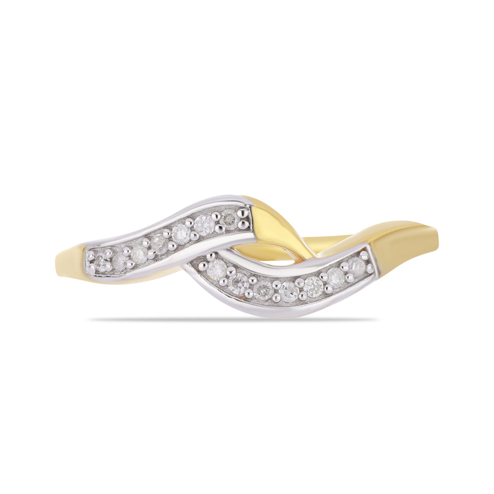 Anillo de Plata Bañada en Oro con Diamante blanco 1 