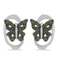 Pendientes de Plata con Diamante Verde