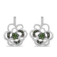 Pendientes de Plata con Diamante Verde