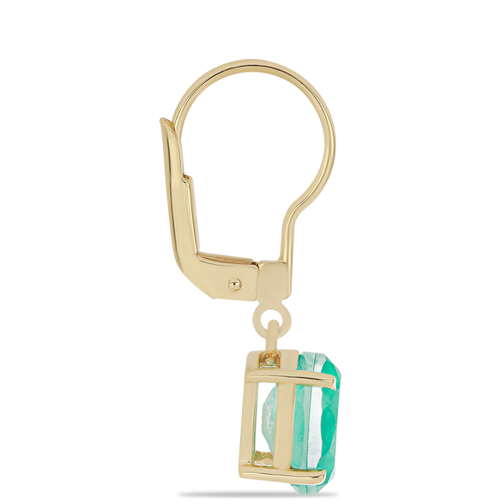 Pendientes de Plata Bañada en Oro con Cuarzo Paraiba 2 