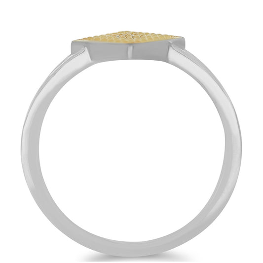 Anillo de Plata con Diamante Amarillo