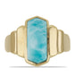 Anillo de Plata Bañada en Oro con Larimar