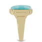Anillo de Plata Bañada en Oro con Larimar