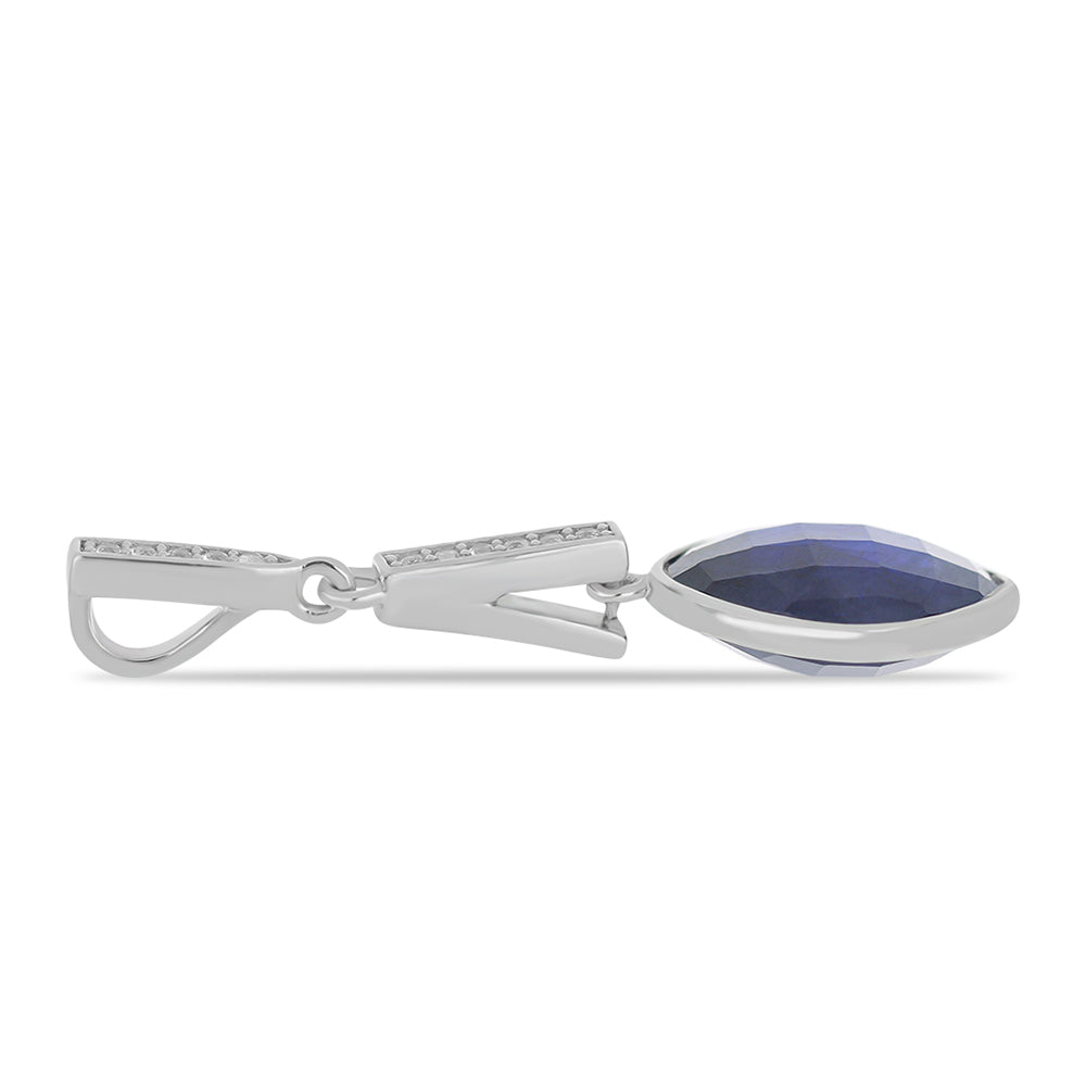 Colgante de Plata con Zafiro Azul Australiano y Topacio Blanco 2 