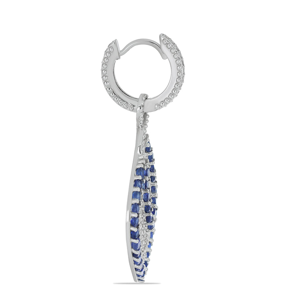 Pendientes de Plata con Zafiro Azul Australiano y Topacio Blanco 2 