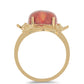 Anillo de Plata Bañada en Oro con Coral de Esponja Roja