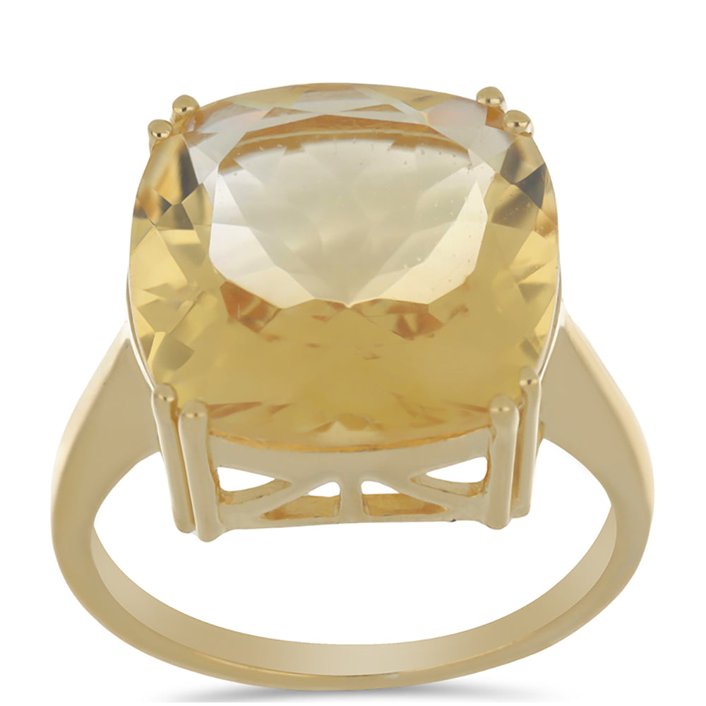 Anillo de Plata Bañada en Oro con Citrino de Rio Grande 3 