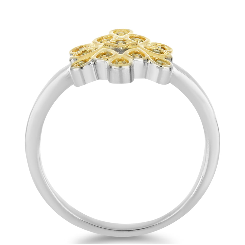Anillo de Plata con Diamante Amarillo 2 