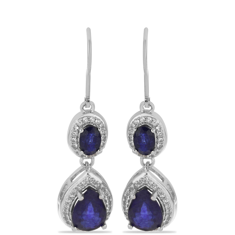 Pendientes de Plata con Zafiro Azul Australiano 1 