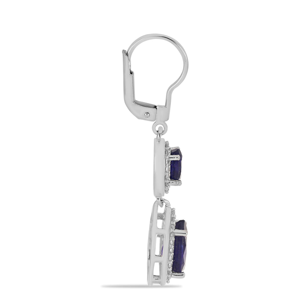 Pendientes de Plata con Zafiro Azul Australiano 2 