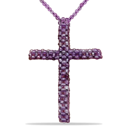 Cruz Collar Pepita con Amatista de Vera Cruz