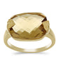 Anillo de Plata Bañada en Oro con Cuarzo Coñac