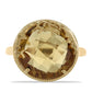 Anillo de Plata Bañada en Oro con Cuarzo Coñac