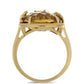 Anillo de Plata Bañada en Oro con Cuarzo Coñac