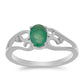 Anillo de Plata con Esmeralda de Brasil y Topacio Blanco