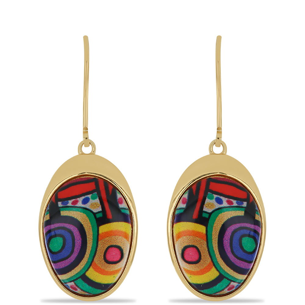 Pendientes de Plata Bañada en Oro con Esmalte