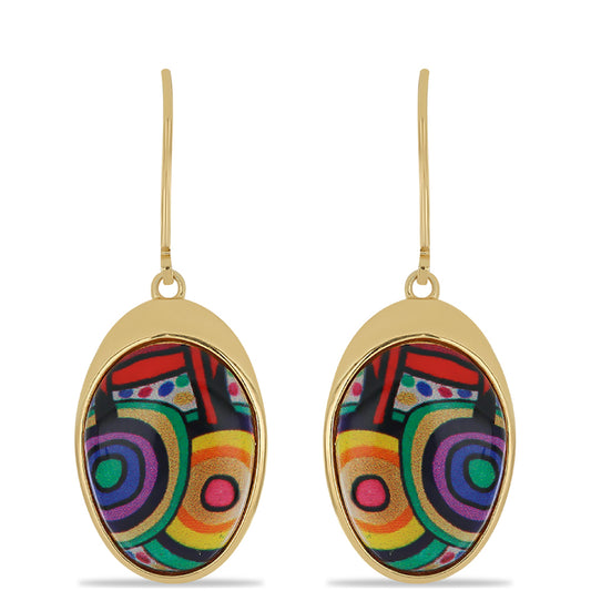 Pendientes de Plata Bañada en Oro con Esmalte