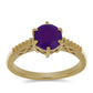 Anillo de Plata Bañada en Oro con Ágata Púrpura