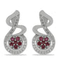 Pendientes de Plata con Rubí de Madagascar y Topacio Blanco