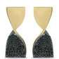Pendientes de Plata Bañada en Oro con Espinela Negra