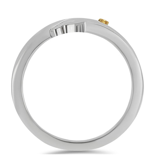 Anillo de Plata Bañada en Oro con Citrino de los Montes Urales