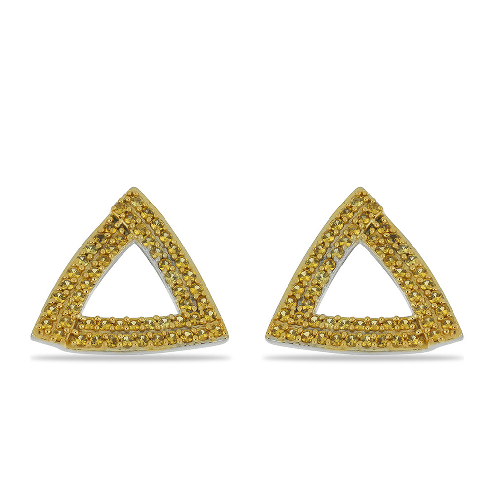 Pendientes de Plata Bañada en Oro con Citrino de los Montes Urales