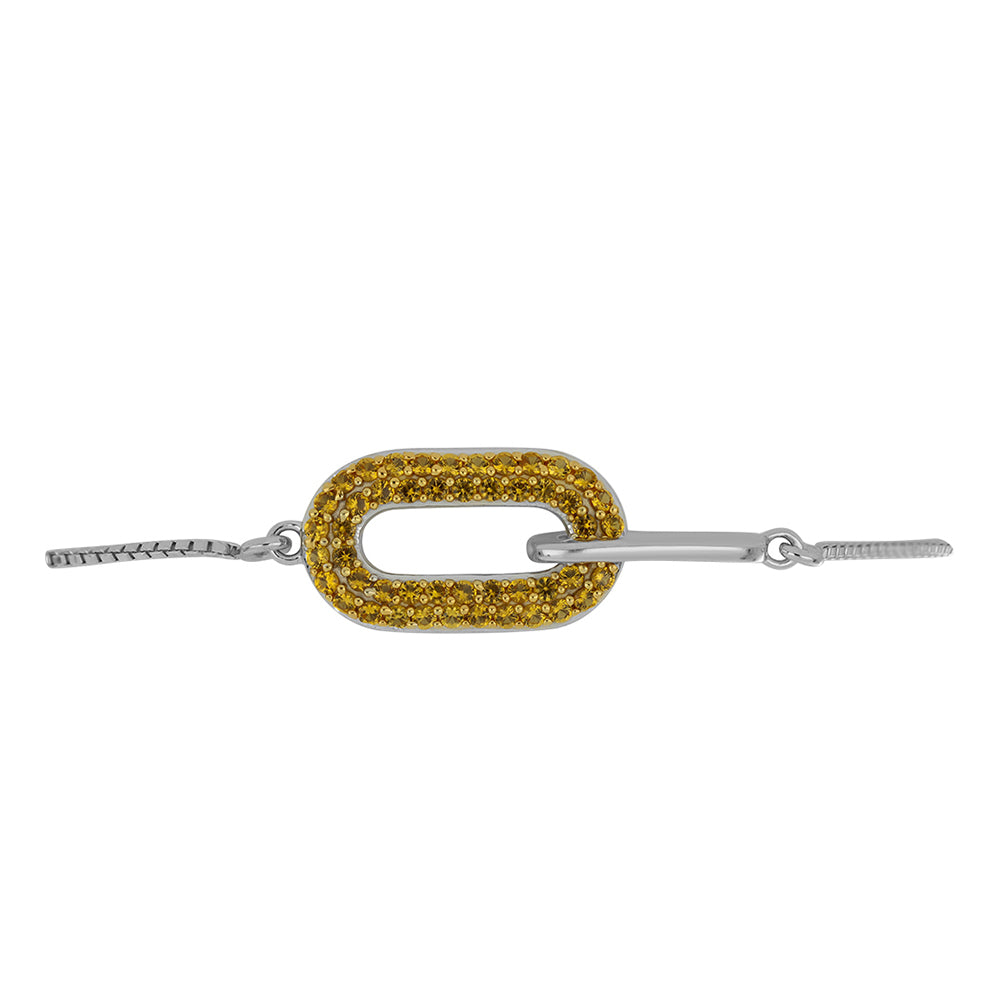 Pulsera de Plata Bañada en Oro con Citrino de los Montes Urales 2 