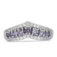 Anillo de Plata con Amatista Rosa de Francia y Topacio Blanco