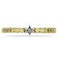 Anillo de Plata Bañada en Oro con Diamante blanco