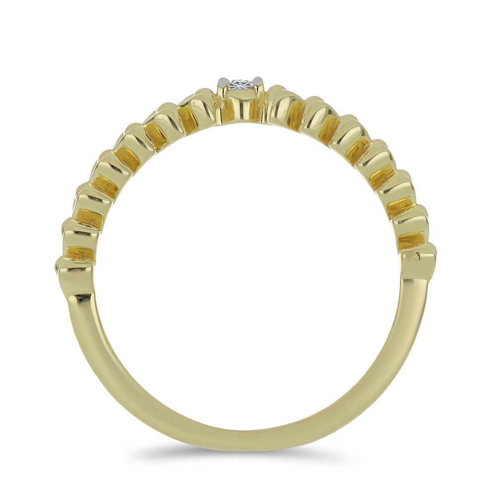 Anillo de Plata Bañada en Oro con Diamante blanco 3 