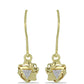 Pendientes de Plata Bañada en Oro con Diamante blanco