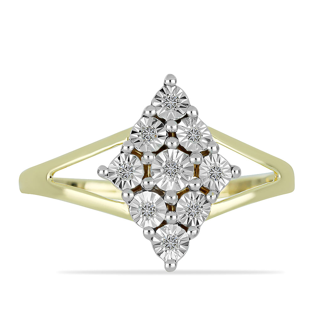 Anillo de Plata Bañada en Oro con Diamante blanco 1 