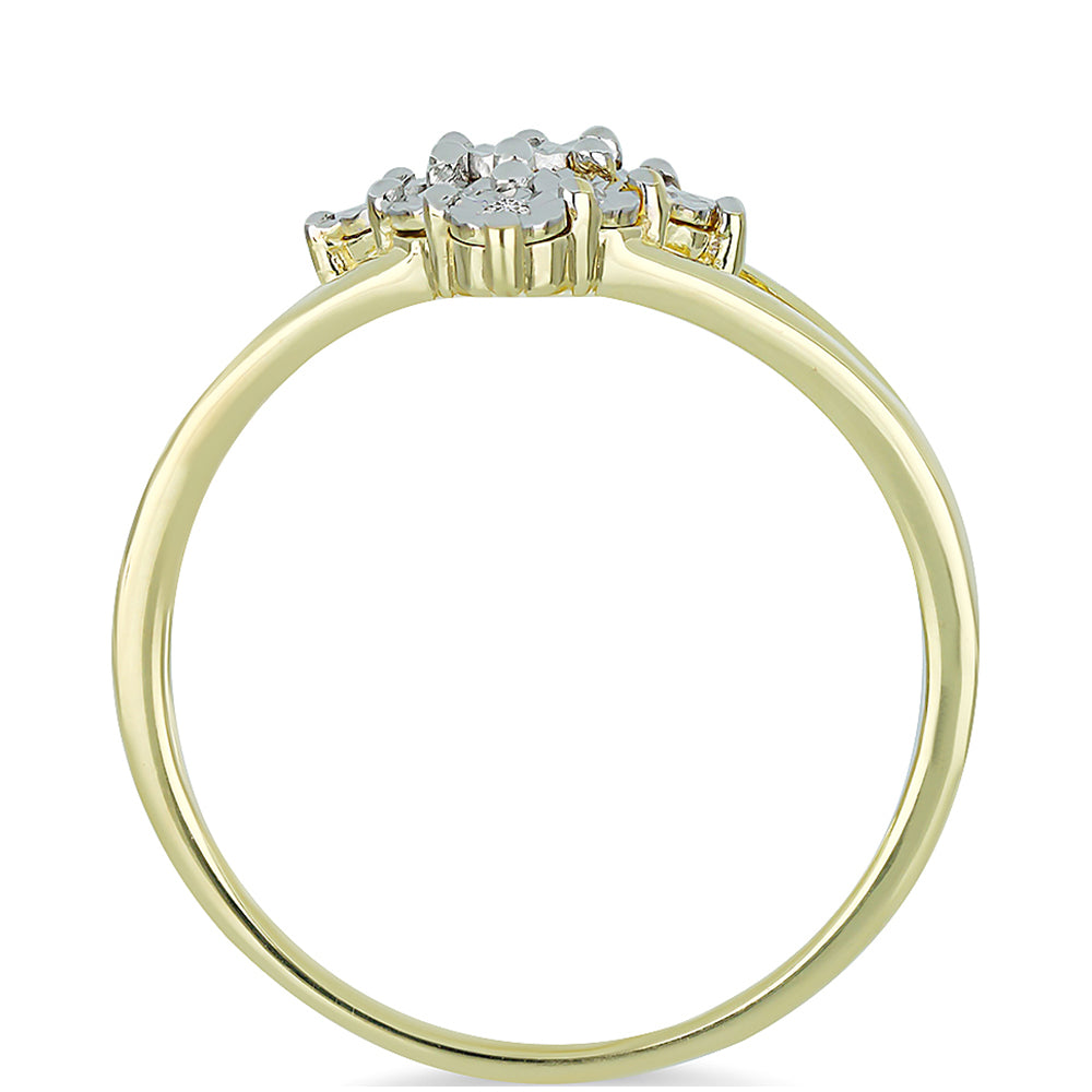 Anillo de Plata Bañada en Oro con Diamante blanco