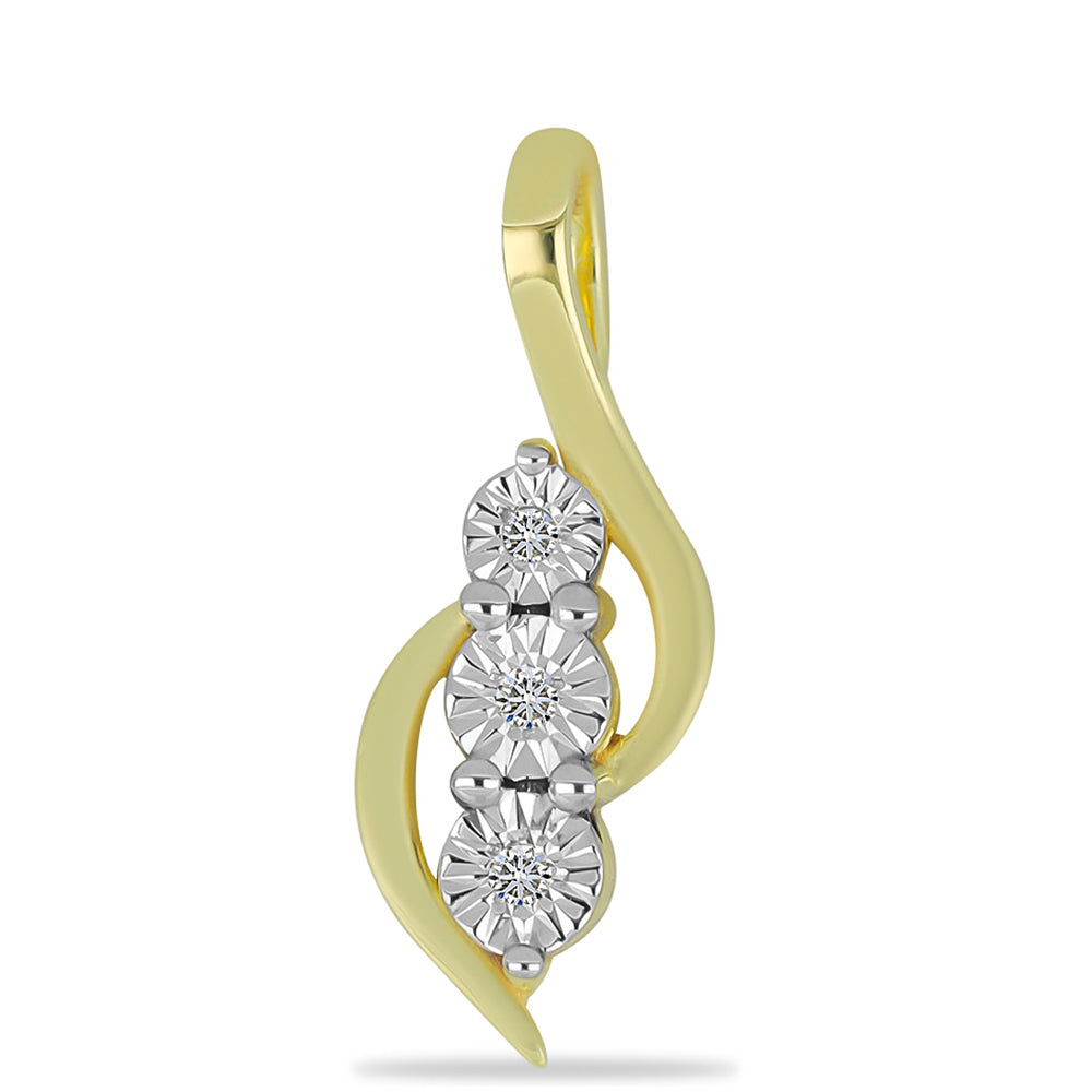 Colgante de Plata Bañada en Oro con Diamante blanco 1 