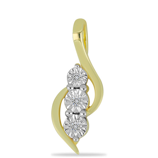 Colgante de Plata Bañada en Oro con Diamante blanco