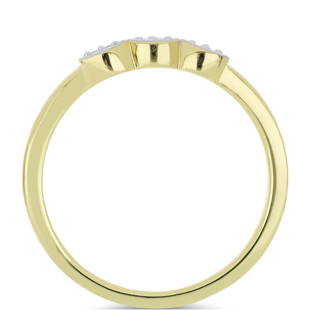Anillo de Plata Bañada en Oro con Diamante blanco 3 