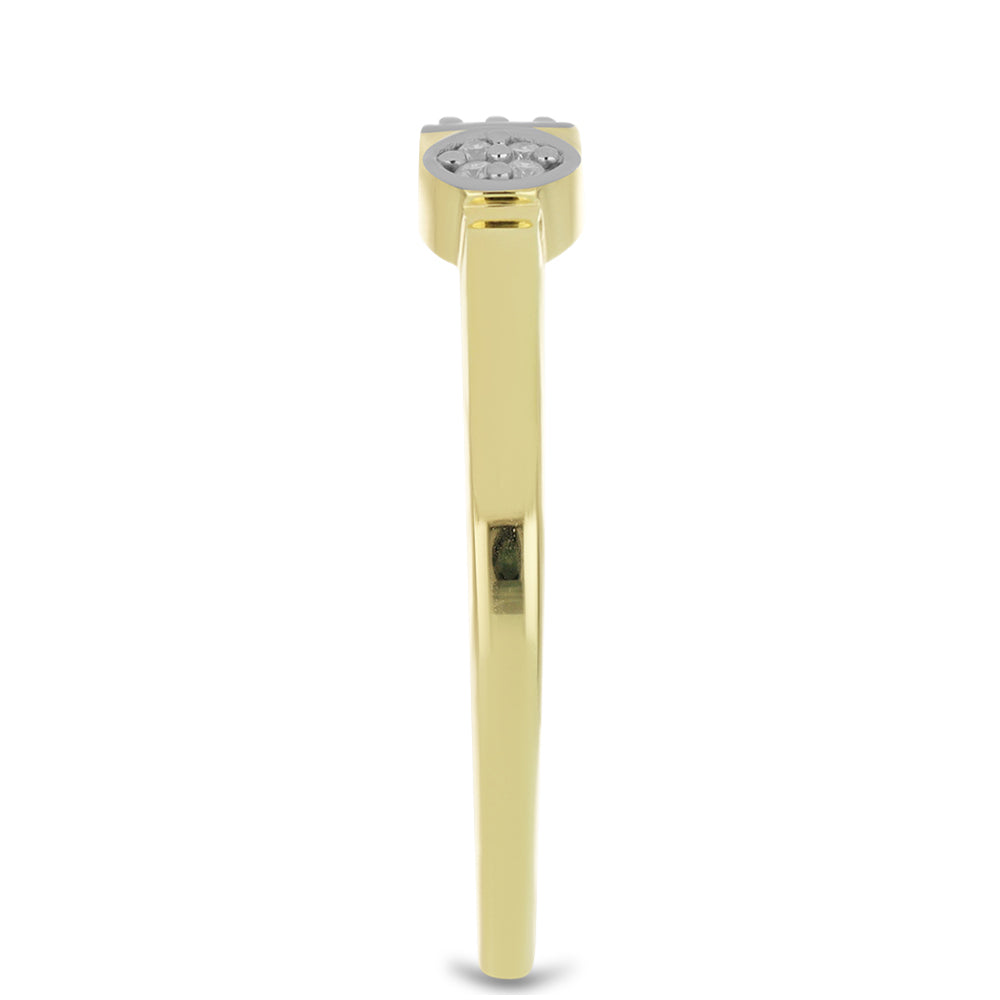 Anillo de Plata Bañada en Oro con Diamante blanco 4 