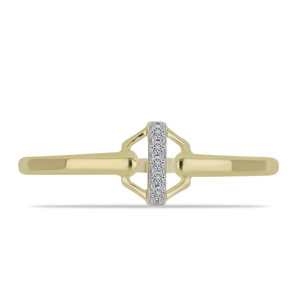 Anillo de Plata Bañada en Oro con Diamante blanco 1 